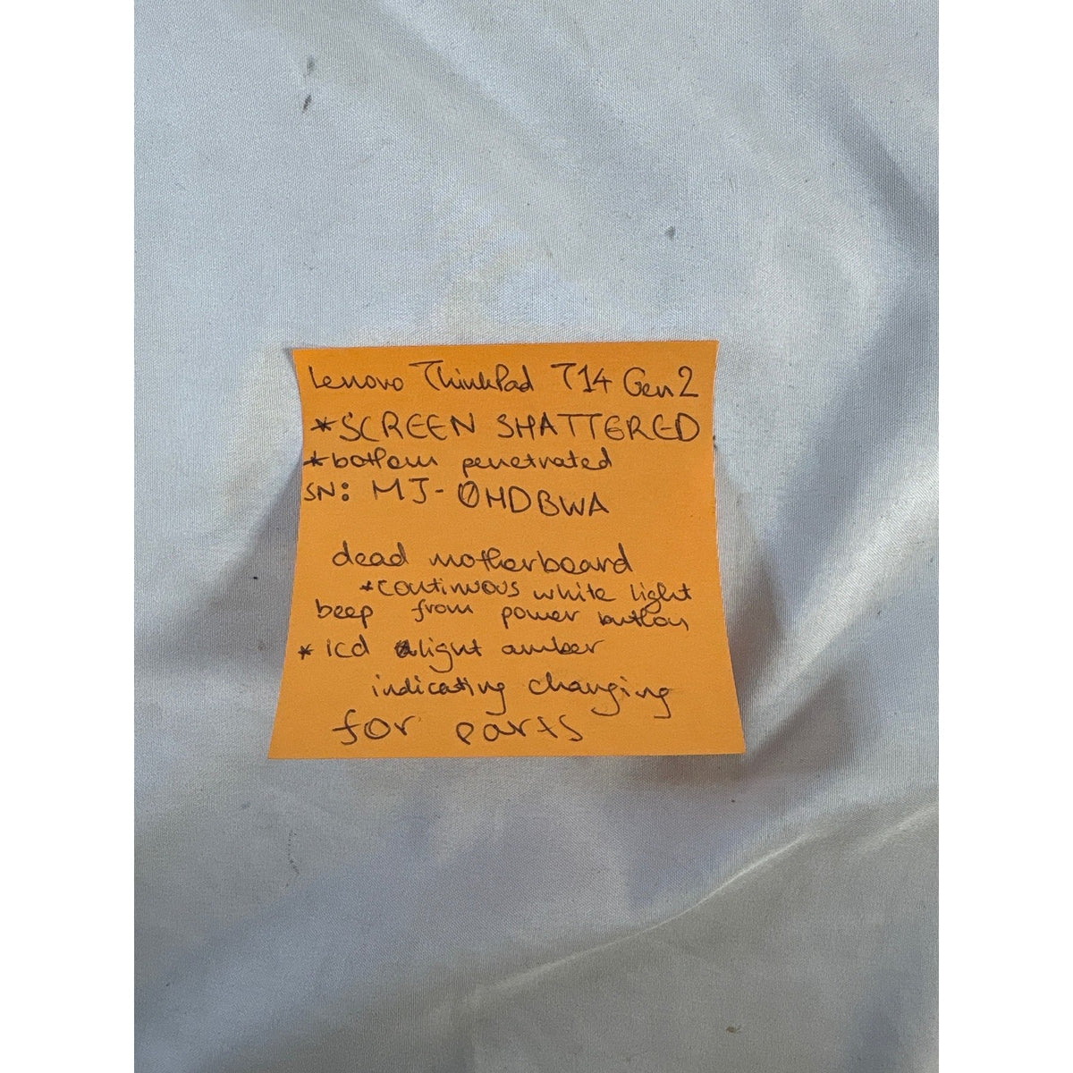 Lenovo ThinkPad T14 Gen 2 i7 14" No SSD FOR PARTS/REPAIR