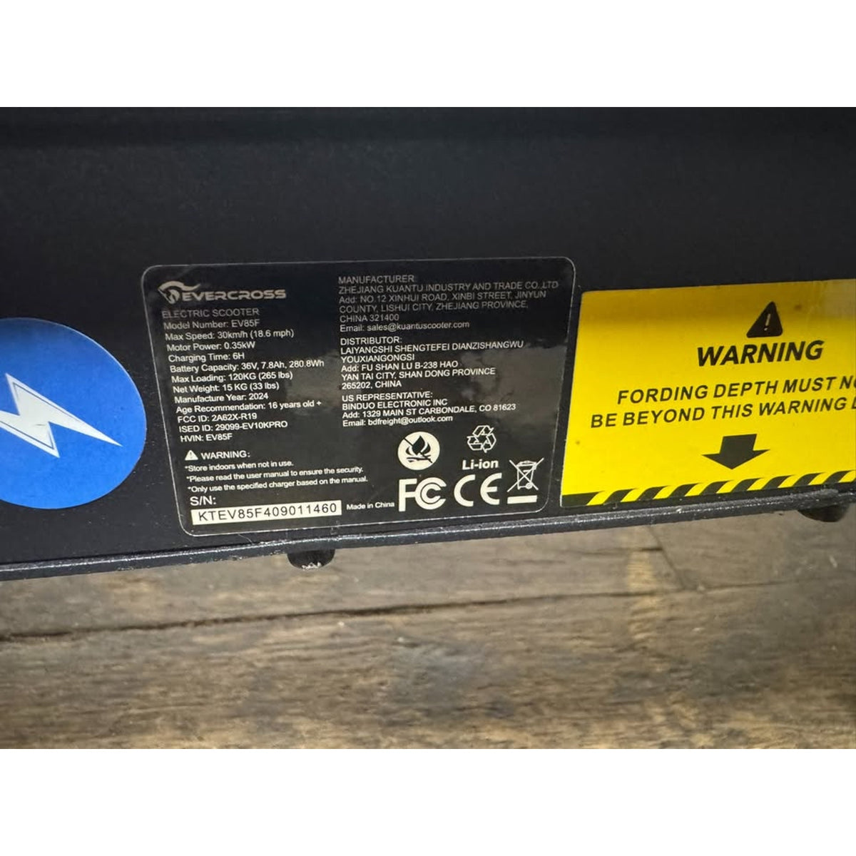 Evercross EV85F Electric Scooter – 19 MPH – Dual Suspension