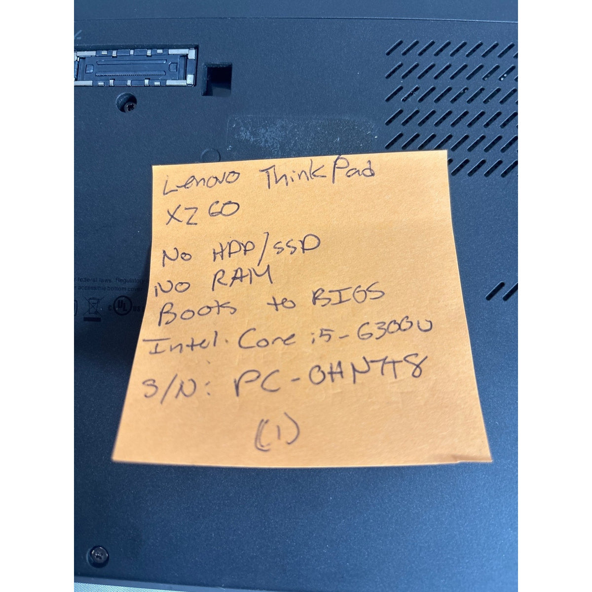 Lenovo ThinkPad X260 i5-6300U No RAM/Drive 12.5" FOR PARTS/REPAIR