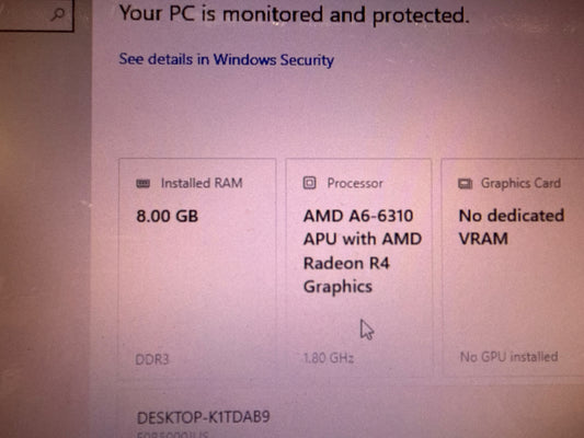 Lenovo C40-05 F0B5 All-In-One 8 GB DDR3 500 GB SSD Cracked Screen In Bezel