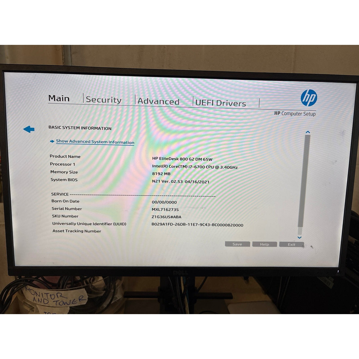 HP EliteDesk 800 G2 Mini 65W i7-6700 3.4GHz 8GB No Drive