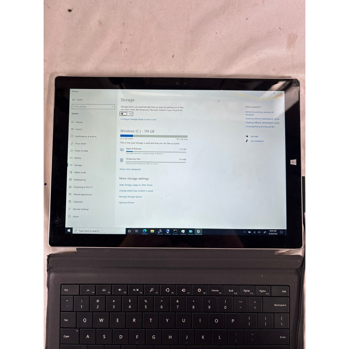 Microsoft Surface Pro 3 12in i5-4300U 4GB 128GB SSD Cracked Screen