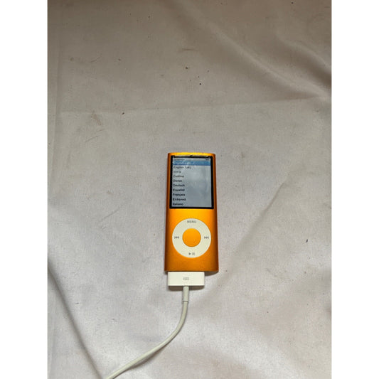 Apple iPod nano A1285 8GB 4th Generation Orange - only works plugged in.