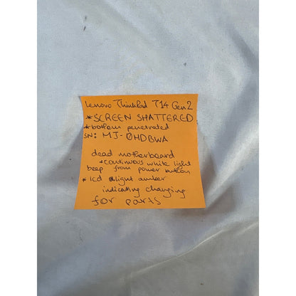 Lenovo ThinkPad T14 Gen 2 i7 14" No SSD FOR PARTS/REPAIR