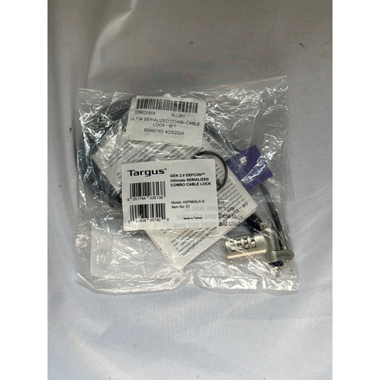 Targus Gen 2.0 DEFCON Ultimate Serialized Combo Cable Lock - 6ft