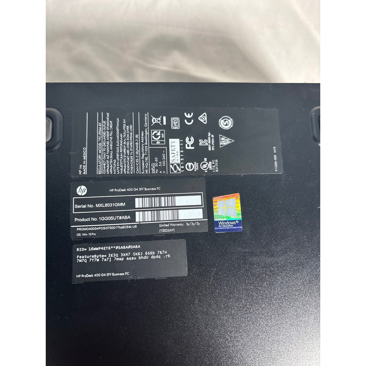 HP HP ProDesk 400 G4 SFF i5-7500 3.4GHz 8GB No Drive