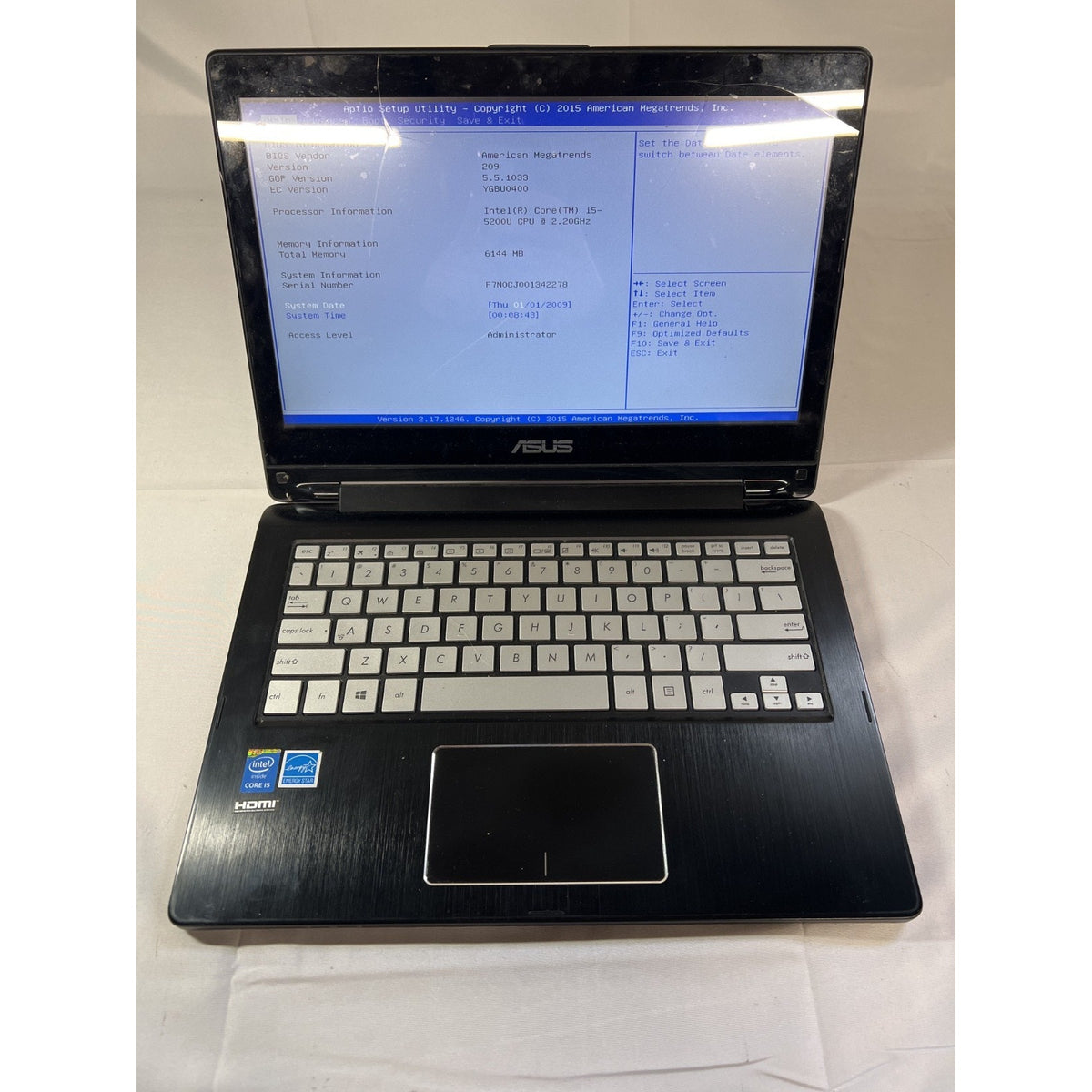 ASUS Q302LA Laptop i5-5200U 2.20GHz 6GB RAM Boots to BIOS