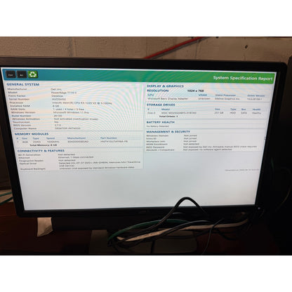 Dell PowerEdge T110 II Tower Server Xeon E3-1220 V2 3.1GHz 8GB 251GB HDD