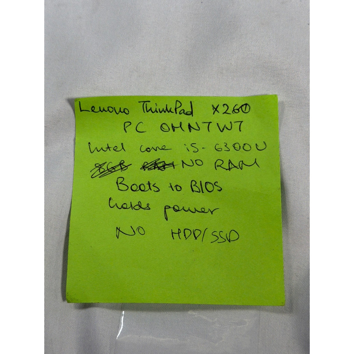 Lenovo ThinkPad X260 i5-6300U No RAM/Drive 12.5" FOR PARTS/REPAIR
