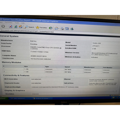 Dell Vostro 200 MT Core 2 Duo E4500 2.2GHz 2GB 1TB HDD