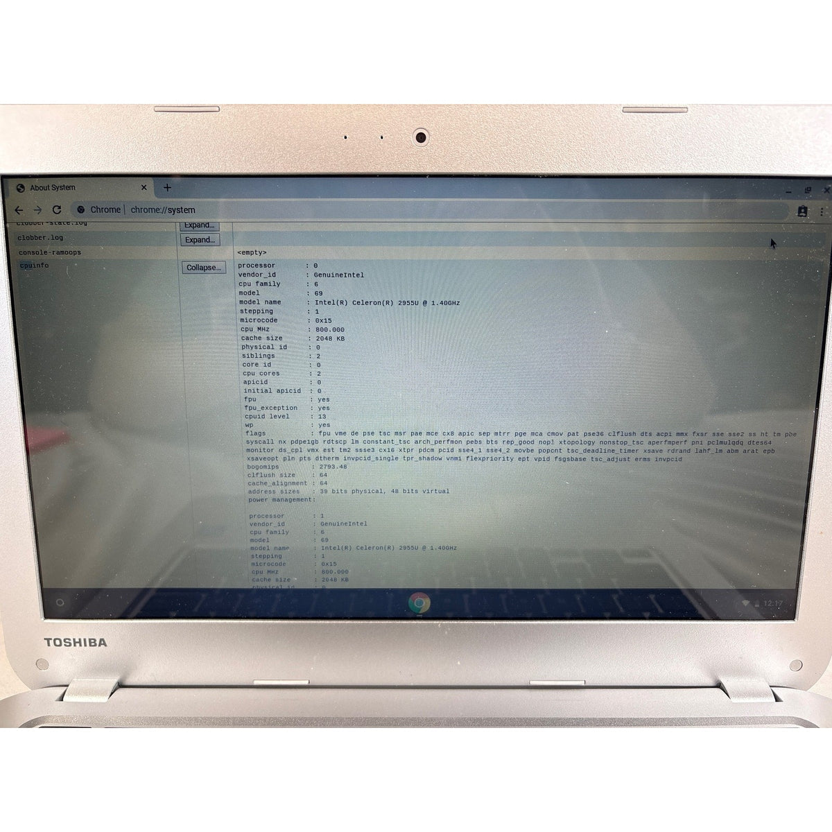 Toshiba Chromebook CB35-A3120 13.3" Celeron 2955U 2GB RAM 16GB SSD