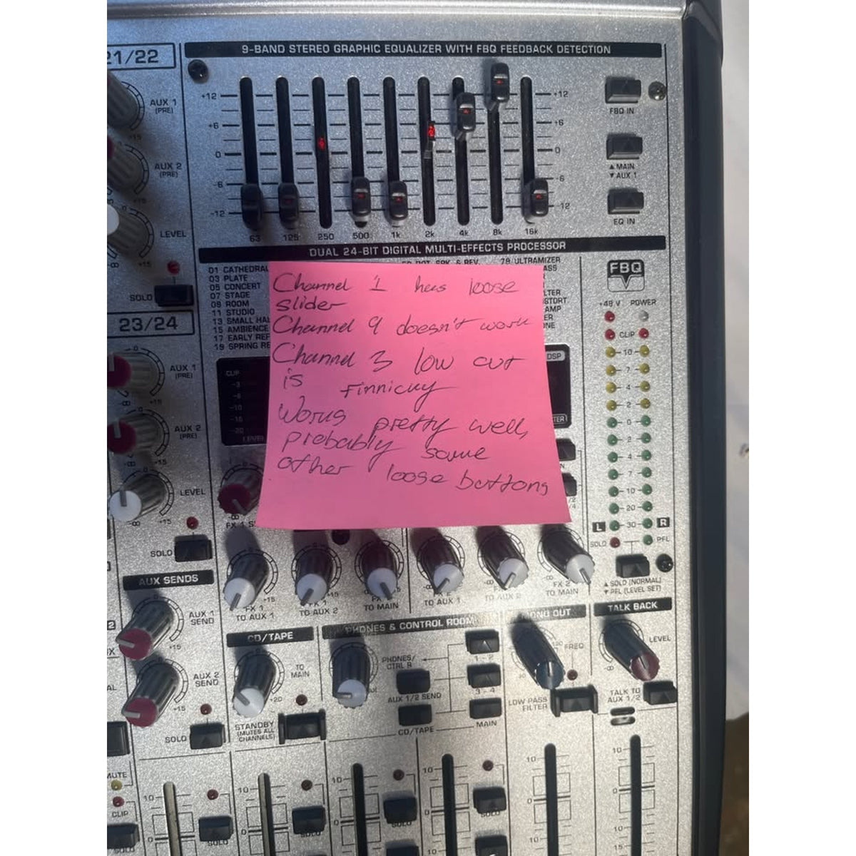 Behringer Eurodesk SL2442FX-PRO Mixer and ~150’ 28 Channel XLR Snake