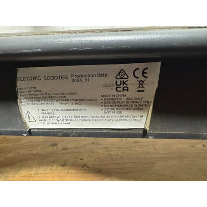 LADPED LP80 Electric Scooter – 36V – Powers On – No Charger