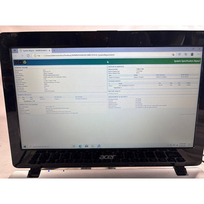 Acer Aspire E3-111 Celeron N2830 2.2GHz 2GB 320GB HDD 11.6" FOR PARTS/REPAIR