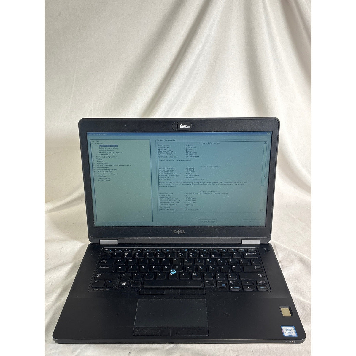 Dell Latitude E5470 i5-6440HQ 4GB No Drive 14" FOR PARTS/REPAIR