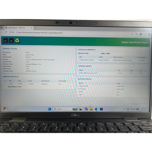 Dell Latitude 7420 i7-1185G 3GHz 16 GB 512GB SSD 14"