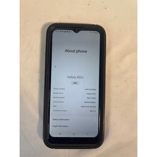 Samsung Galaxy A02s 32GB Black TracFone