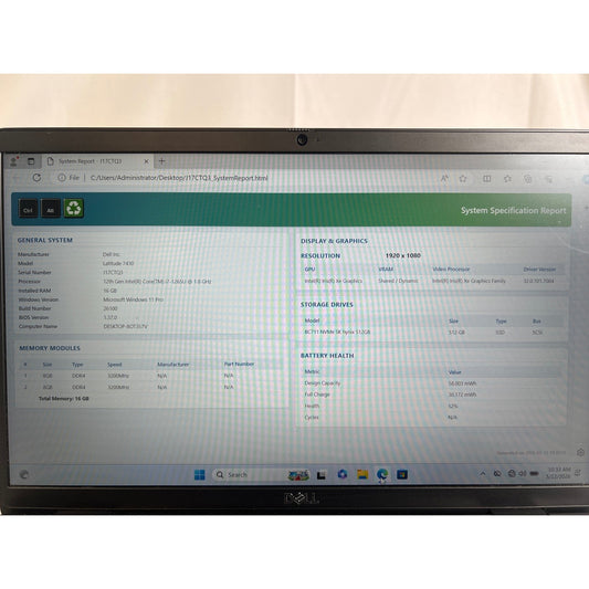Dell Latitude 7430 i7-1265U 1.8GHz 16 GB 512GB SSD 14"
