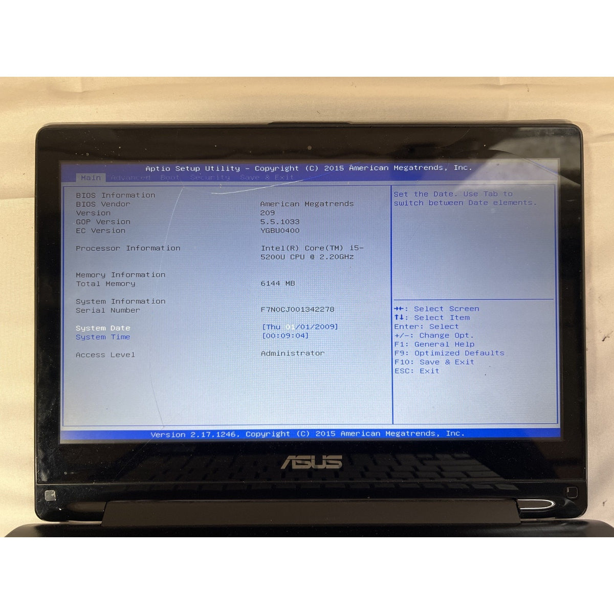 ASUS Q302LA Laptop i5-5200U 2.20GHz 6GB RAM Boots to BIOS