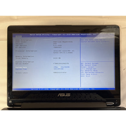 ASUS Q302LA Laptop i5-5200U 2.20GHz 6GB RAM Boots to BIOS