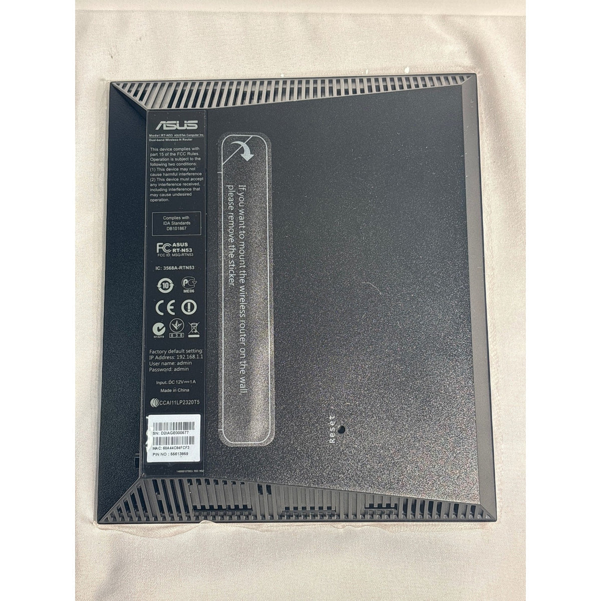 ASUS Dual-Band Wireless-N600 Router RT-N53 D2IAGE000577 Black