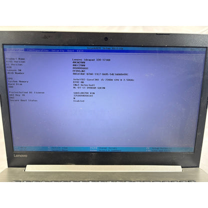 Lenovo IdeaPad 320-17IKB i5-7200U 2.5GHz 8GB No Drive 17"