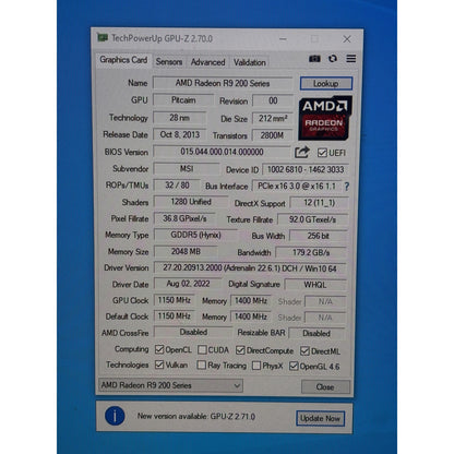 MSI AMD Radeon R9 270X Hawk 2GB GDDR5 PCIe x16 Graphics Card