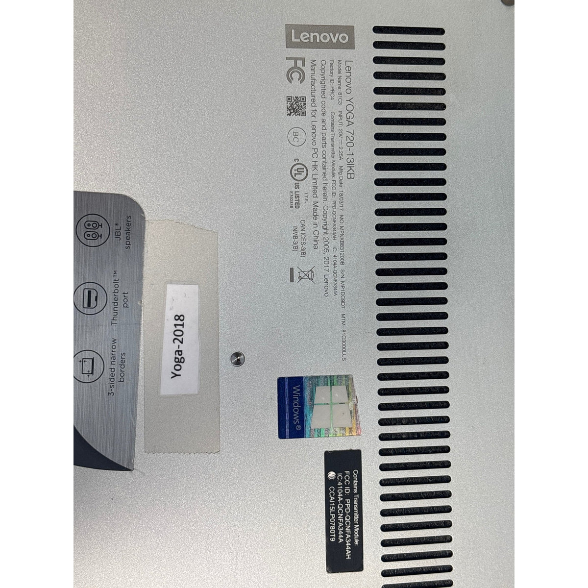 Lenovo YOGA 720-13IKB i5-8250U 8GB 256GB NVMe SSD 13.2" Cracked screen