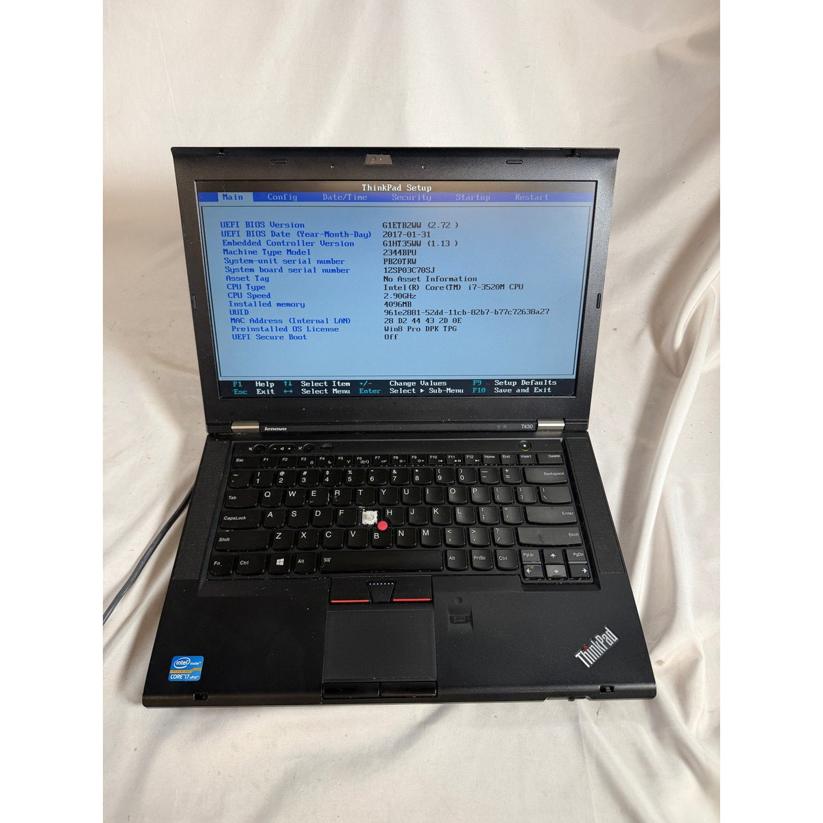 Lenovo 2344BPU i7-3520M 4GB No Drive 14" FOR PARTS/REPAIR