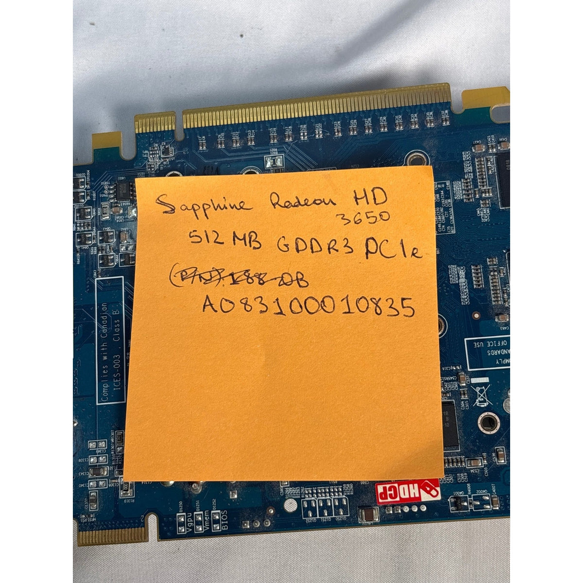 Sapphire Radeon HD 3650 512MB GDDR3 PCIe Graphics Card Blue