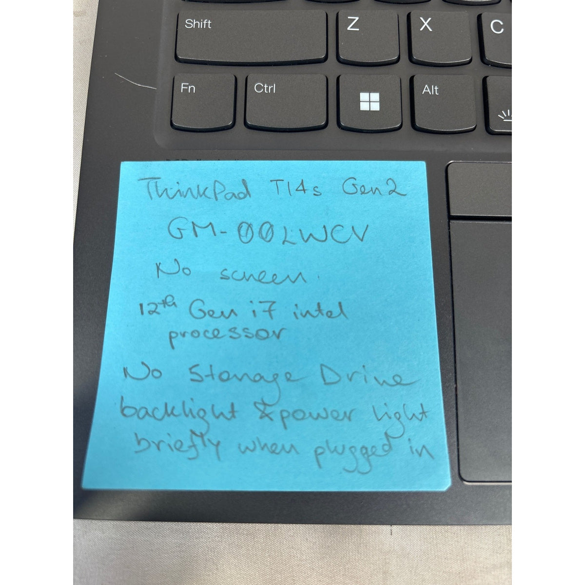 Lenovo ThinkPad T14s Gen 2 i7 No Screen No Drive 14" For Parts
