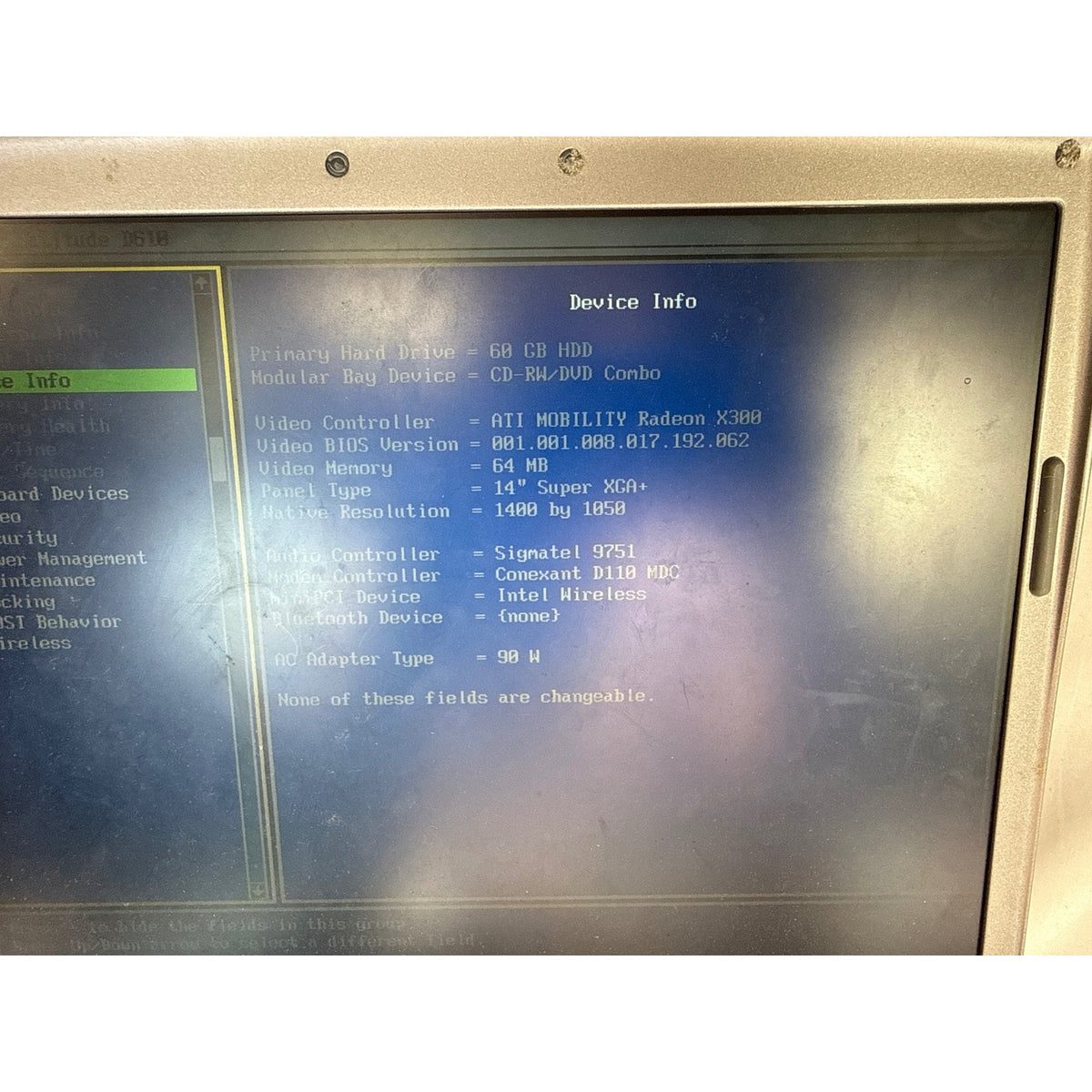 Dell Latitude D610 Win XP Intel Pentium M 1.86 GHz 1GB 60GB HDD 14.1"