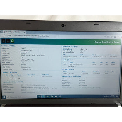Lenovo ThinkPad Edge E540 i3-4000M 4GB 500GB HDD 15.6" 100% Batt Health