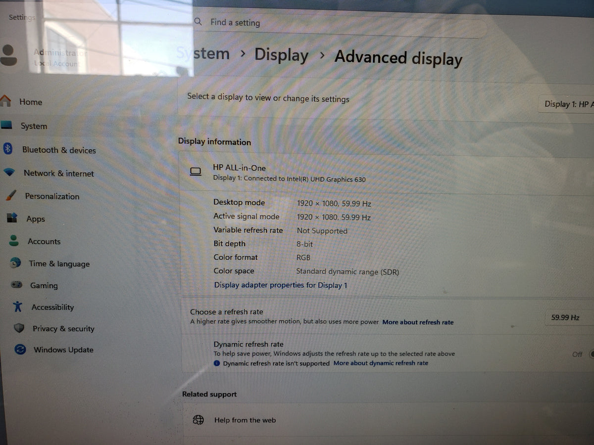 HP Pavilion All-in-One 24-b327c Intel Core i5-8400T 12 GB 1TB HDD Win11Home