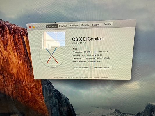 Apple iMac 10,1 Late 2009 27inch AIO Intel Core 2 Duo 3.06GHz 4 GB 1TB HDD