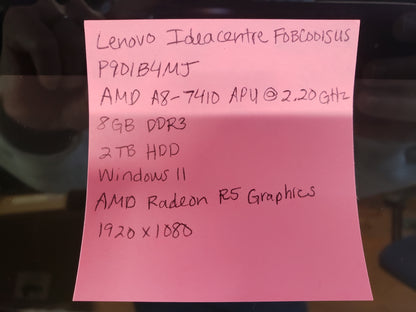 Lenovo IdeaCentre 23" AIO 300 AMD A8-7410 8GB 2TB HDD Win 11 Home
