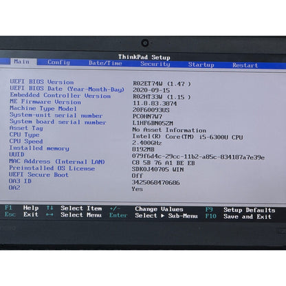 Lenovo ThinkPad X260 i5-6300U No RAM/Drive 12.5" FOR PARTS/REPAIR