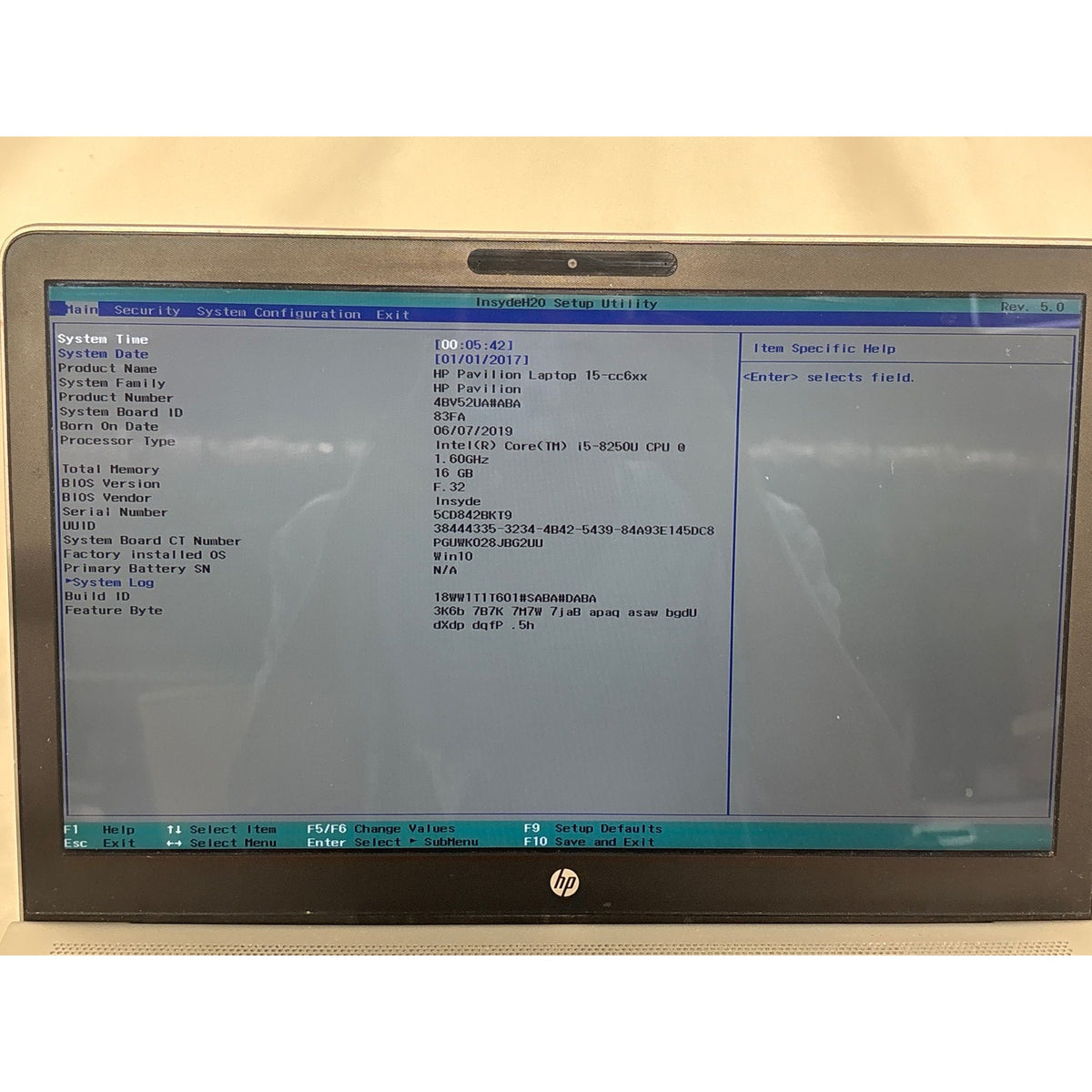 HP HP Pavilion 15-cc601ms i5-8250U None No Drive 15.6" FOR PARTS/REPAIR