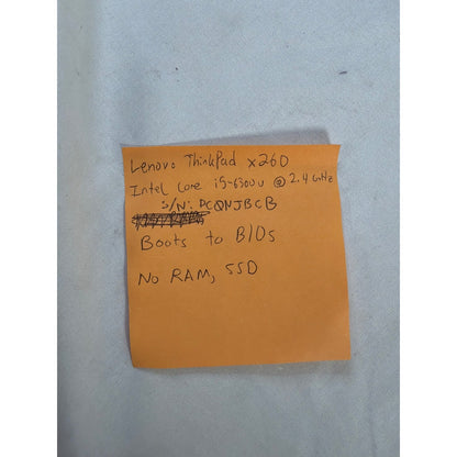 Lenovo ThinkPad X260 i5-6300U 12.5" No RAM/SSD FOR PARTS/REPAIR