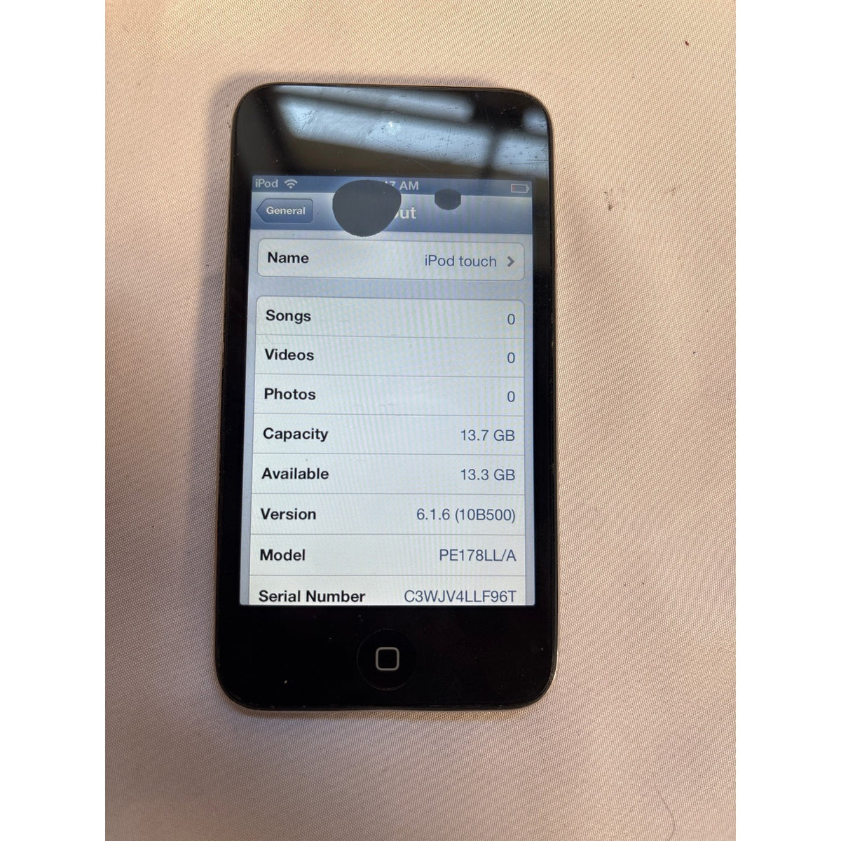 Apple iPod touch 4th Generation A1367 16GB Black MP3 Player Screen dmg