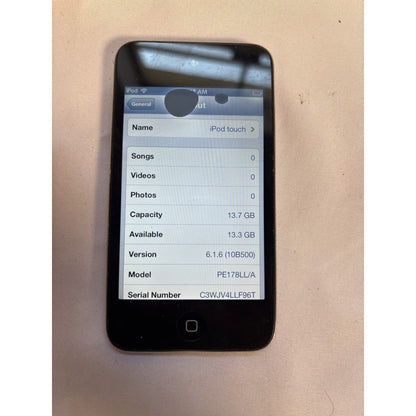 Apple iPod touch 4th Generation A1367 16GB Black MP3 Player Screen dmg