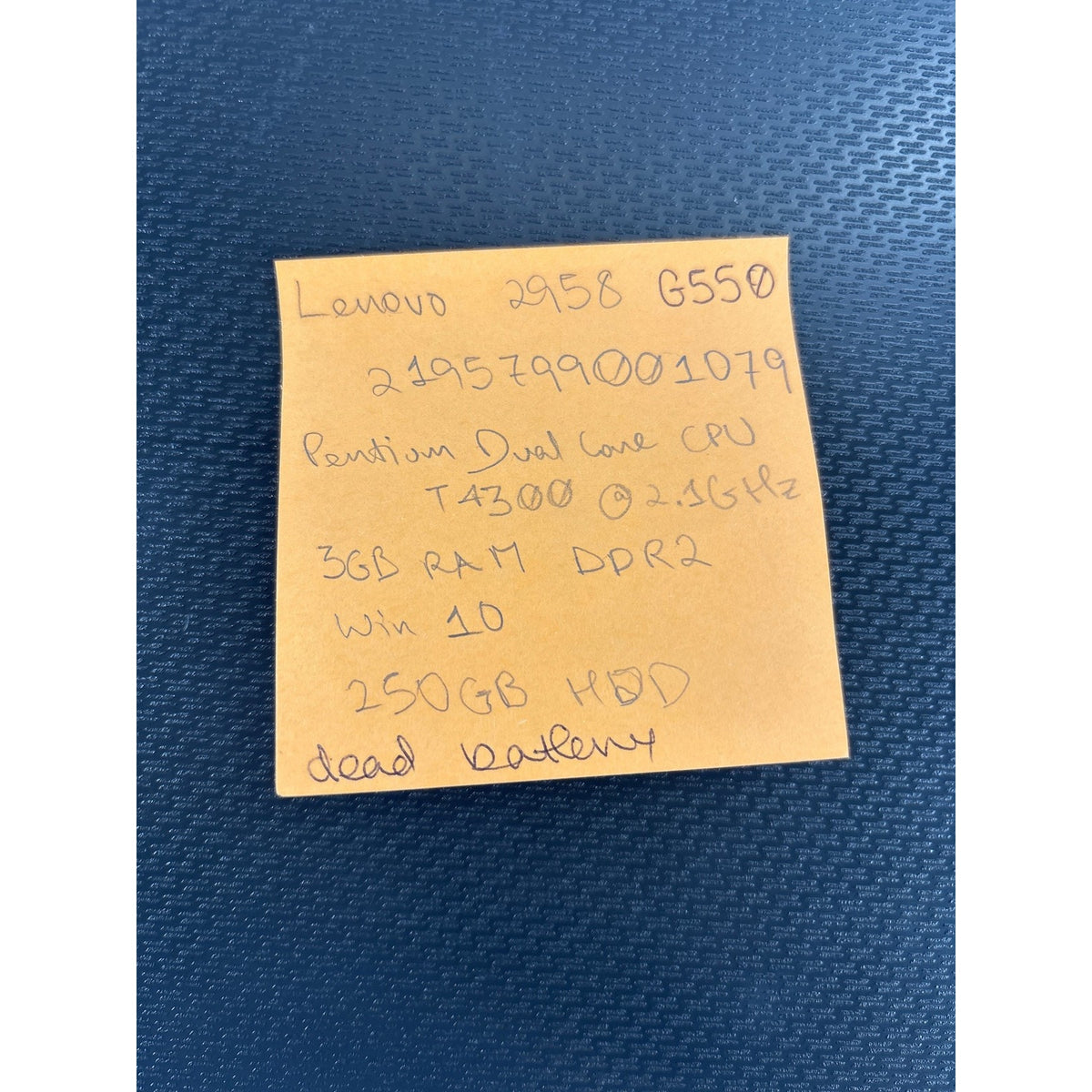 Lenovo G550 2958 Pentium T4300 2.1GHz 3GB 250GB HDD 15.6" Laptop