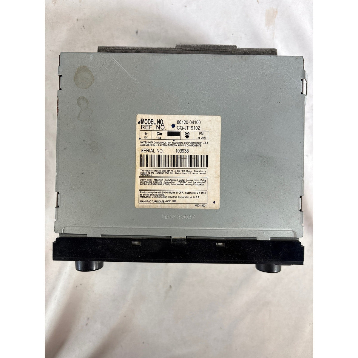 Toyota 86120-04100 Black FOR PARTS/REPAIR