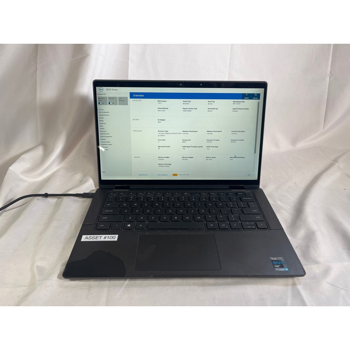 Dell Latitude 7420 2 in 1 i5-1135G7 8GB No Drive No Battery 14in