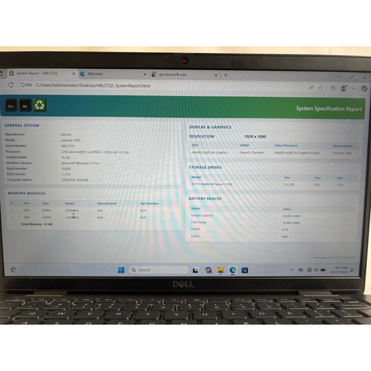 Dell Latitude 7430 Intel Core i7-1265U 16 GB 512GB SSD 14"
