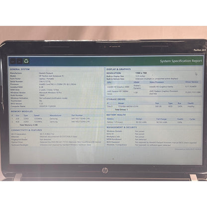 HP HP Pavilion dv4 Notebook PC i3-2330M 2.2GHz 6GB 500GB HDD 14"