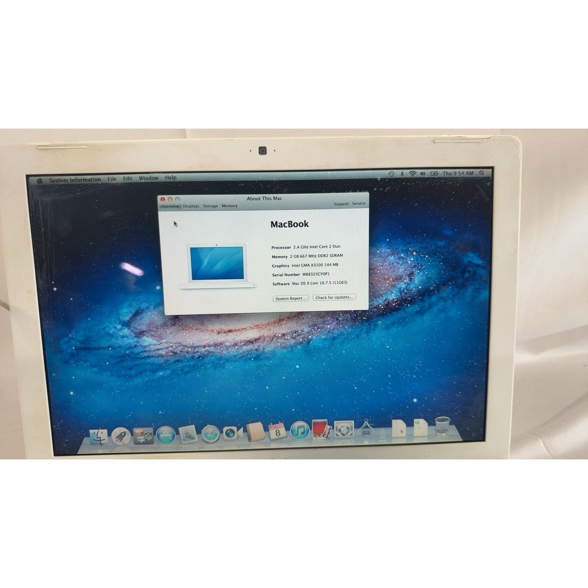 Apple MacBook White 2008 A1181 2.4 GHz Intel Core 2 Duo 2 GB 160 GB HDD 13.3"