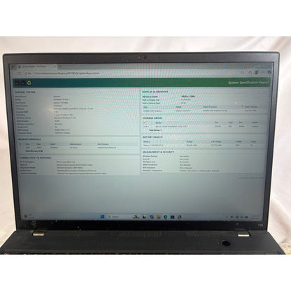 Lenovo ThinkPad T16 Gen 1 i5-1235U 1.3GHz 8GB 256GB 16" FOR PARTS/REPAIR