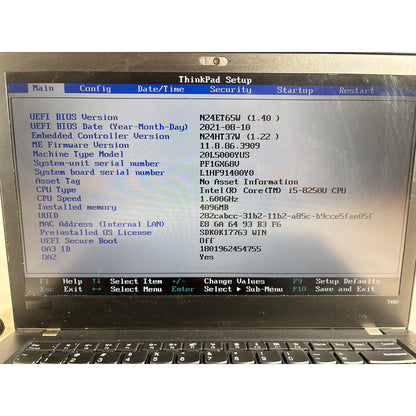 Lenovo ThinkPad T480 i5-8250U No Storage FOR PARTS/REPAIR